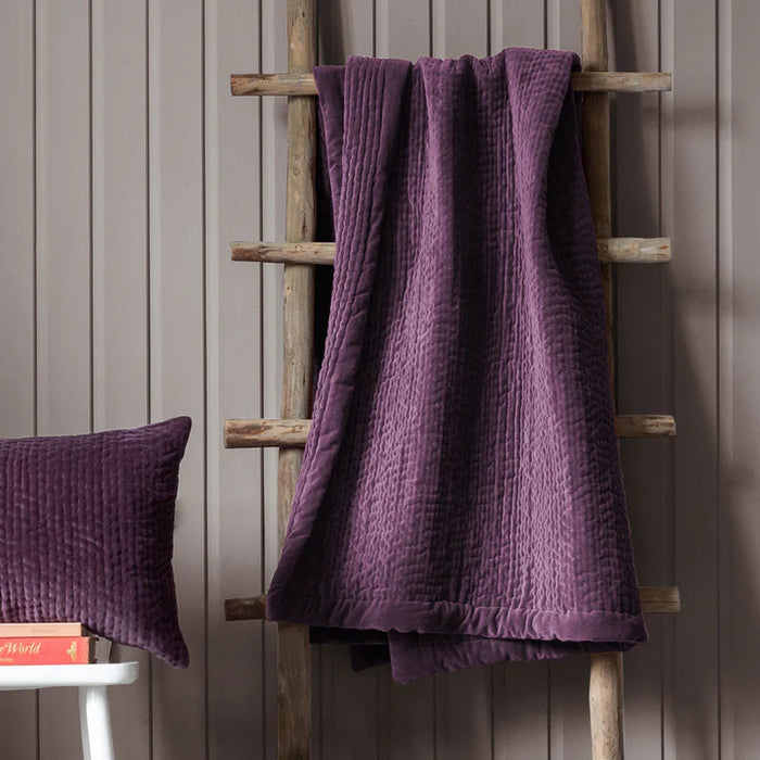 Haze Velvet Quilted Throw Blankets Stripe Purple Plum Due Back In 30 09 24 Decor Interiors Decor Interiors House Home