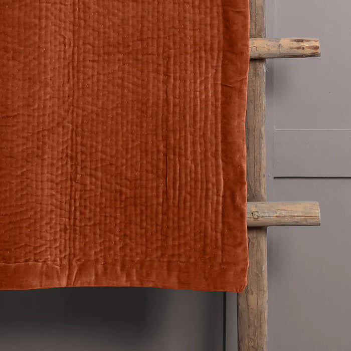 Haze Velvet Quilted Throw, Stripe, Orange, Sunset ( Due Back In 14/04/2025 )