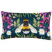 Waterproof Outdoor Cushion, House of Bloom Zinnia Bee Rectangular Design, Navy