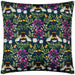 Waterproof Outdoor Cushion, House of Bloom Zinnia Bee Design, Navy