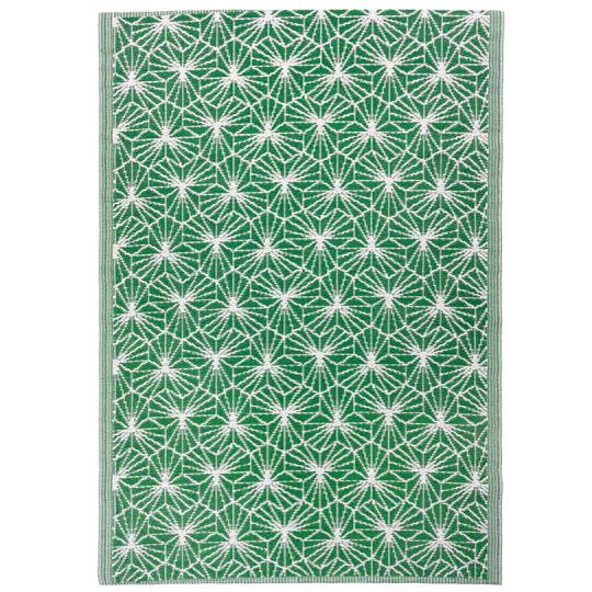 Hexa Outdoor Rug, Textured Design, Green, Recycled