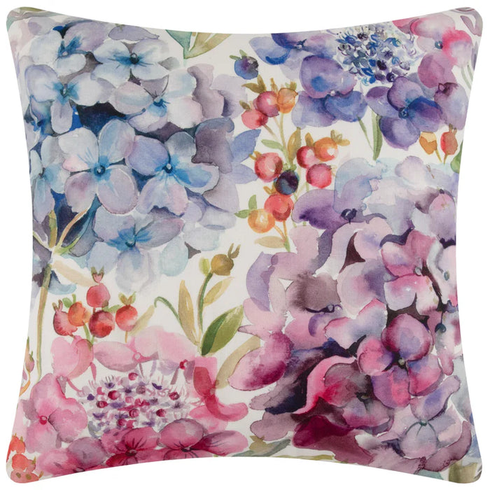 Waterproof Outdoor Cushion, Hydrangea Design, Purple