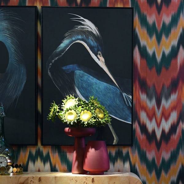 Set of 2 Blue Crane Canvas Wall Art