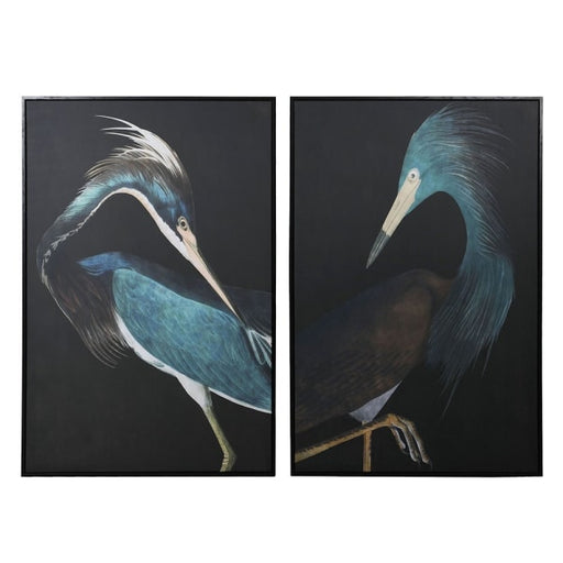 Set of 2 Blue Crane Canvas Wall Art 