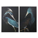 Set of 2 Blue Crane Canvas Wall Art 