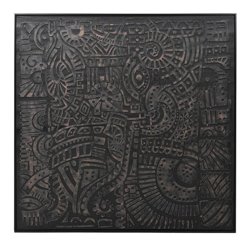 Black Egyptian Abstract Artwork – 100x100 cm Canvas