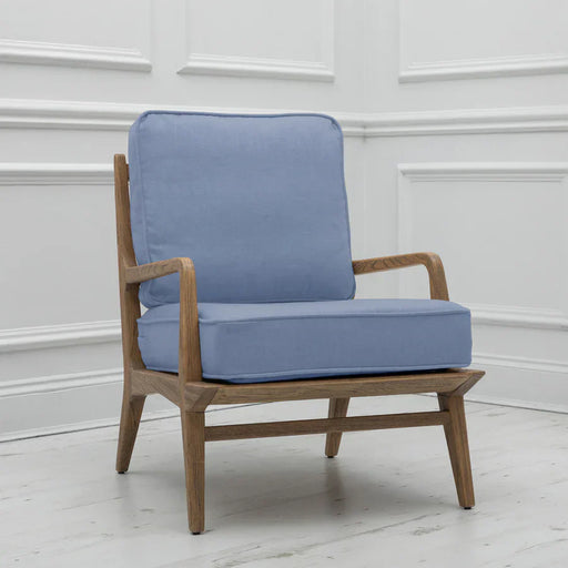 Charming Bluebell Wooden Lounge Chair – Durable Upholstery & Natural Frame  