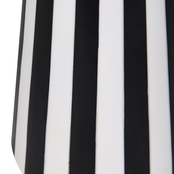 Stripe Bone Metal Base Table Lamp with Linen Shade