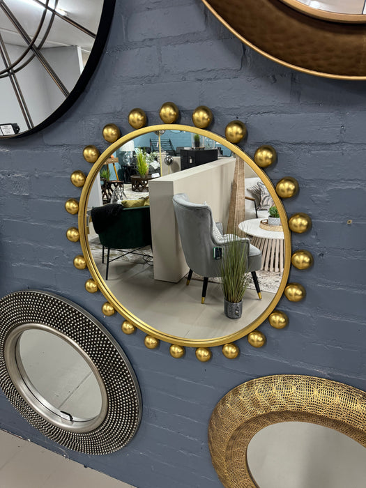 Luxe Round Gold Bobble Wall Mirror ( Due Back In 16/12/2024 )