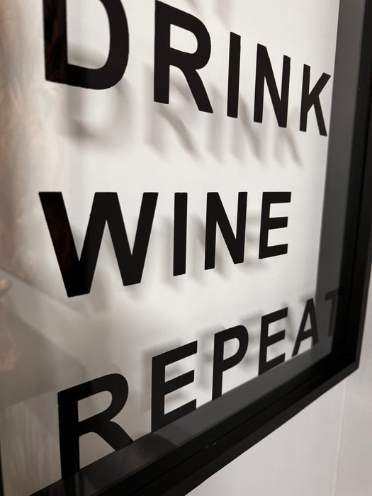 Wine Bottle Cork Holder Frame - WORK EAT DRINK WINE REPEAT