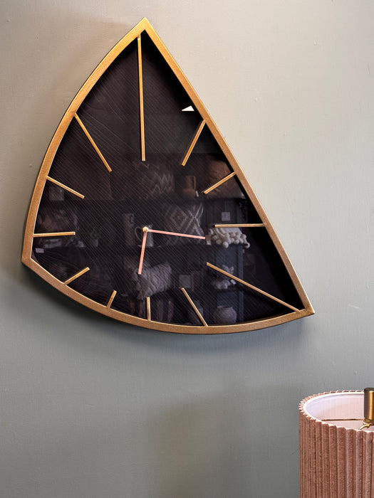 Modern Gold Triangular Wall Clock - 57 x 52 cm