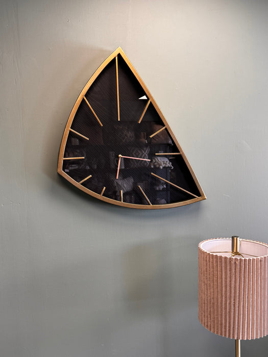 Modern Gold Triangular Wall Clock - 57 x 52 cm