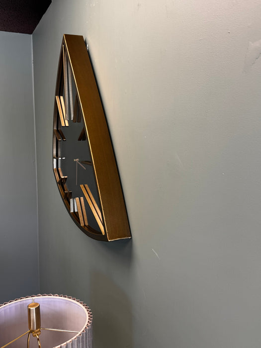 Modern Gold Triangular Wall Clock - 57 x 52 cm