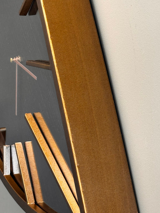 Modern Gold Triangular Wall Clock - 57 x 52 cm