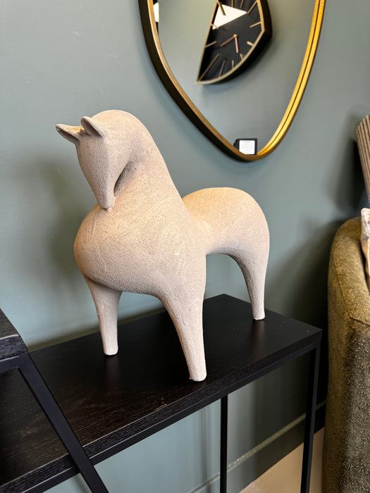 Modern Textured Terracotta Horse Sculpture - 35cm