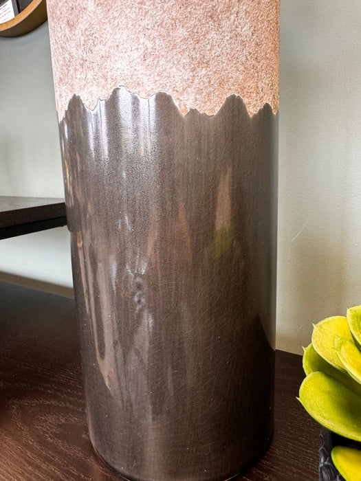 Modern Black & Grey Stone Vase - 36cm