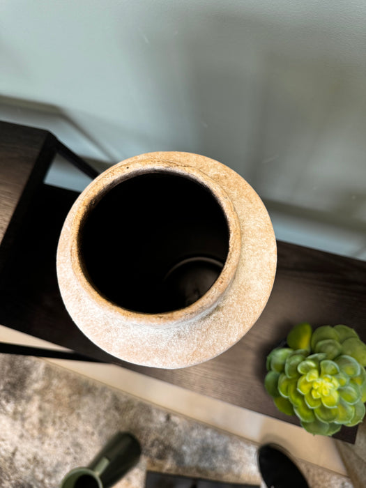 Modern Black & Grey Stone Vase - 36cm