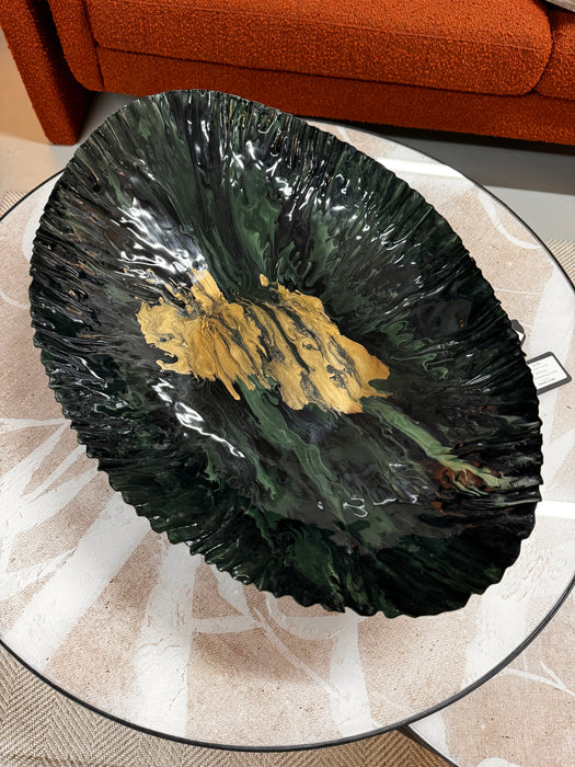 Elegant Odyssey Black & Gold Metal Bowl