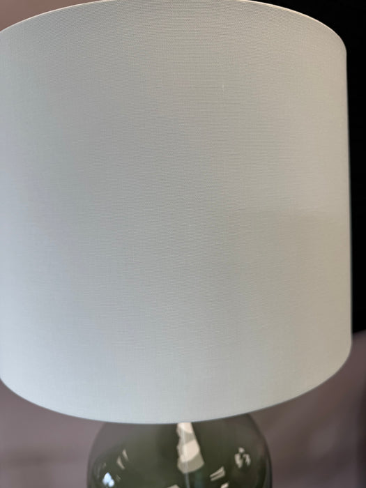 Textured Ceramic Table Lamp with White Boucle Shade - 62 cm