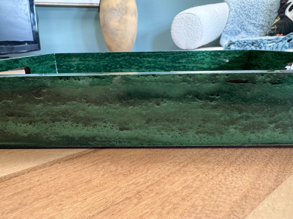 Green Malachite Effect Wooden Tray - 45cm