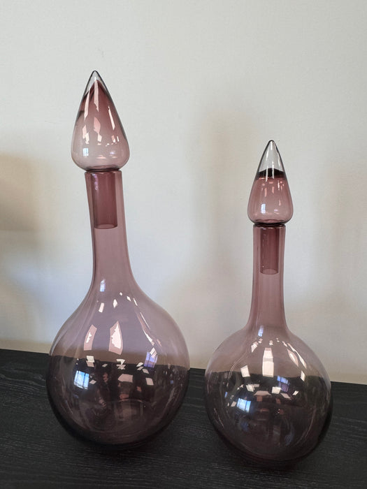 Empoli Style Pink Glass Ornamental Bottle - Large - 55cm