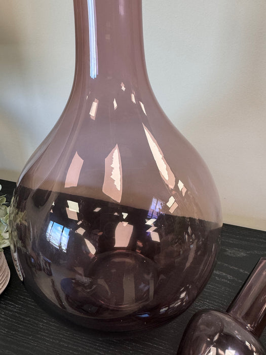 Empoli Style Pink Glass Ornamental Bottle - Large - 55cm