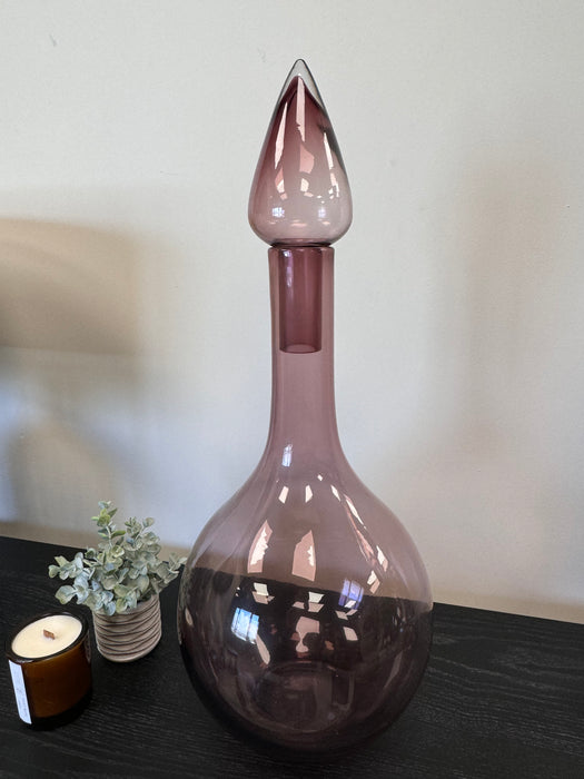 Empoli Style Pink Glass Ornamental Bottle - Large - 55cm