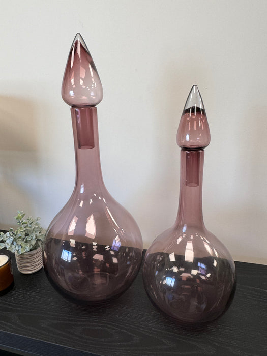 Empoli Style Pink Glass Ornamental Bottle - Large - 55cm