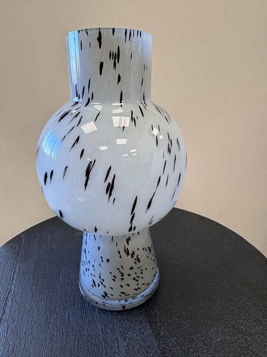 Contemporay Speckled Grey & Black Glass Vase