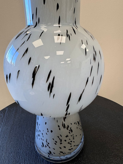 Contemporay Speckled Grey & Black Glass Vase