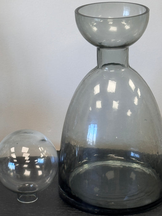 Modern Grey Glass Ornamental Bottle - Large - 42cm