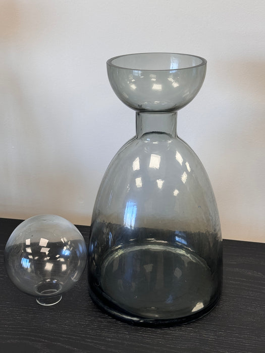 Modern Grey Glass Ornamental Bottle - Large - 42cm