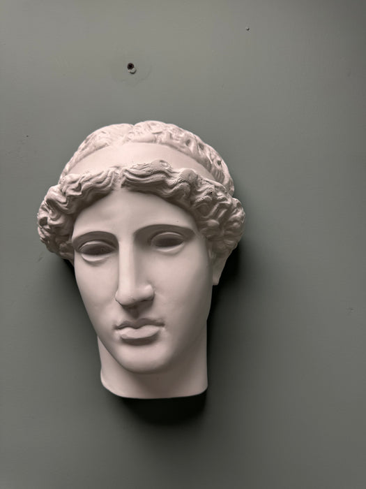 White Ceramic Greek Head Wall Art - Home Decor