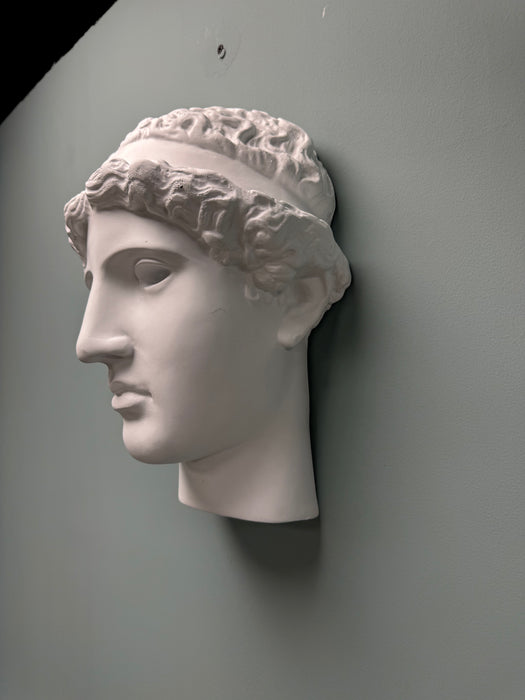 White Ceramic Greek Head Wall Art - Home Decor