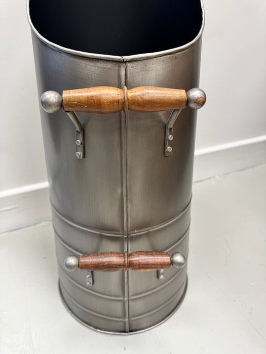 Pewter Coal Shute with Wood Handles (22x22x55 cm)