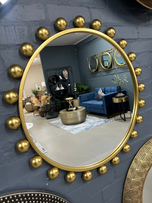 Luxe Round Gold Bobble Wall Mirror ( Due Back In 16/12/2024 )