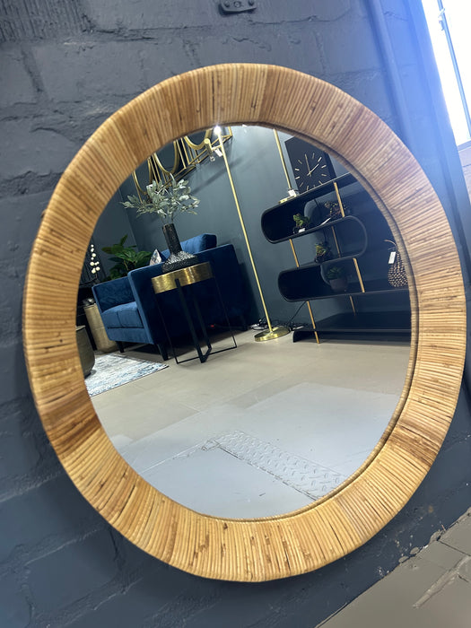 Natural Rattan Round Wall Mirror