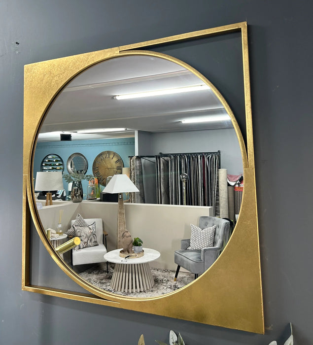 Aston Luxury Gold Framed Circular Wall Mirror