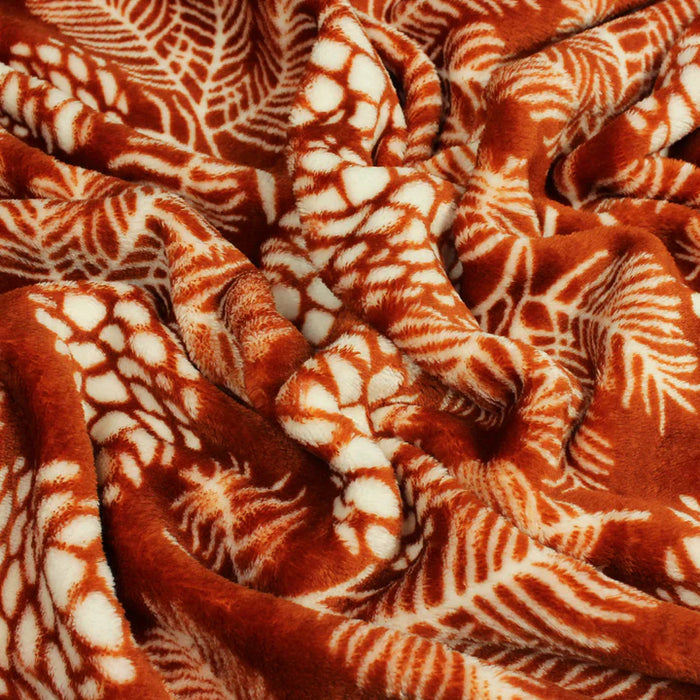 Irwin Woodland Fleece Throw, Botanical, Red, Rust