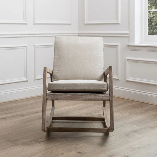 Jonas Rocker Mango Wood Chair in Greywash - 86cm