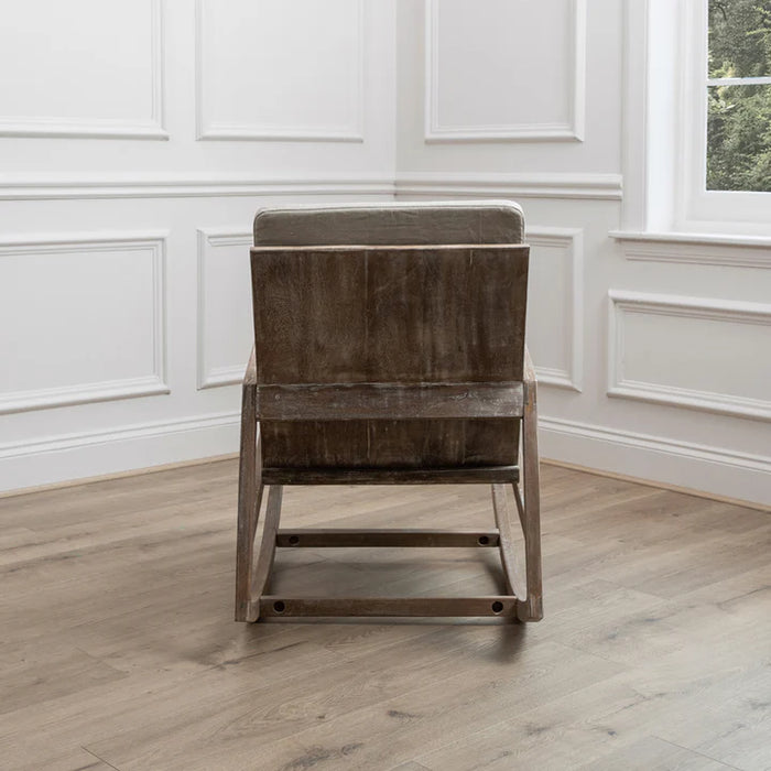 Jonas Rocker Mango Wood Chair in Greywash - 86cm