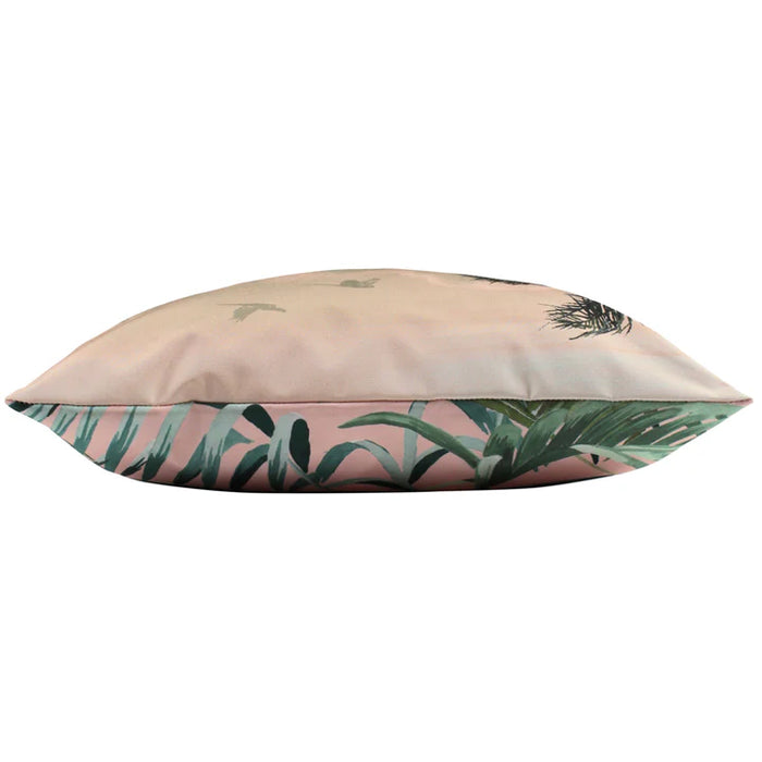 Waterproof Outdoor Cushion, Jungle Design, Blush ( Due Back In 24/03/2025 )