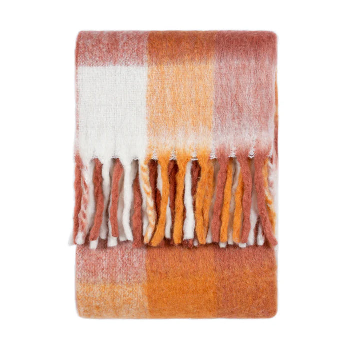 Juno Orange Throw, Stripe, Cinammon ( Due Back In  07/04/2025 )