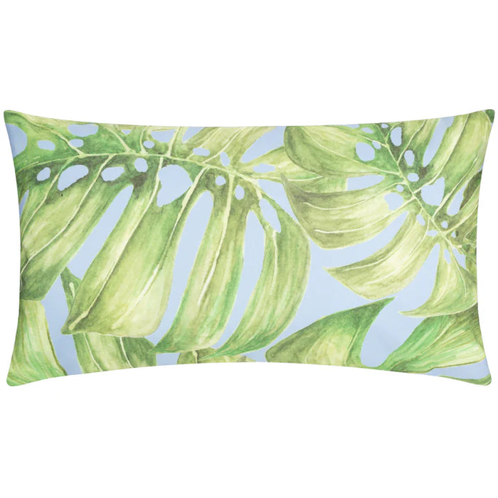 Waterproof Outdoor Cushion, Kali Birds Design, Dark Green, Sky Blue