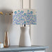 Elegant Mariani Eva & Albury Complete Table Lamp - Cobalt Ceramic Base with Abstract Pattern Linen Shade - 50cm