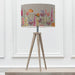 Elegant Florabunda Eva & Aratus Table Lamp - Grey Wood Base with Russet Botanical Design Linen Shade - 75cm