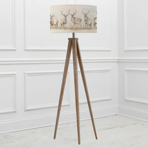 Moorland Stag Eva & Aratus Complete Floor Lamp Grey/Linen