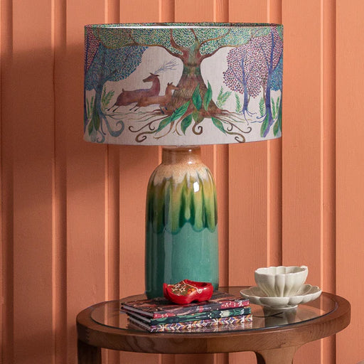 Willow Woods Eva & Arauca Complete Table Lamp Aqua/Linen