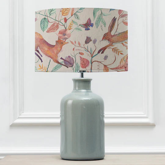 Leaping Into The Fauna Eva & Elspeth Table Lamp - Duck Ceramic Base with Linen Shade - 61cm