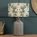 Varys Eva & Elspeth Table Lamp - Grey Ceramic Base with Floral Design Lichen Linen Shade - 61cm